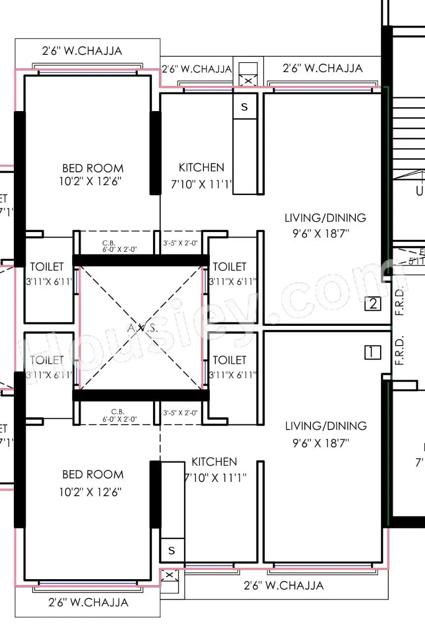 Shivoham Avyukta Neelkamal Unit plan - 488 sq.ft.